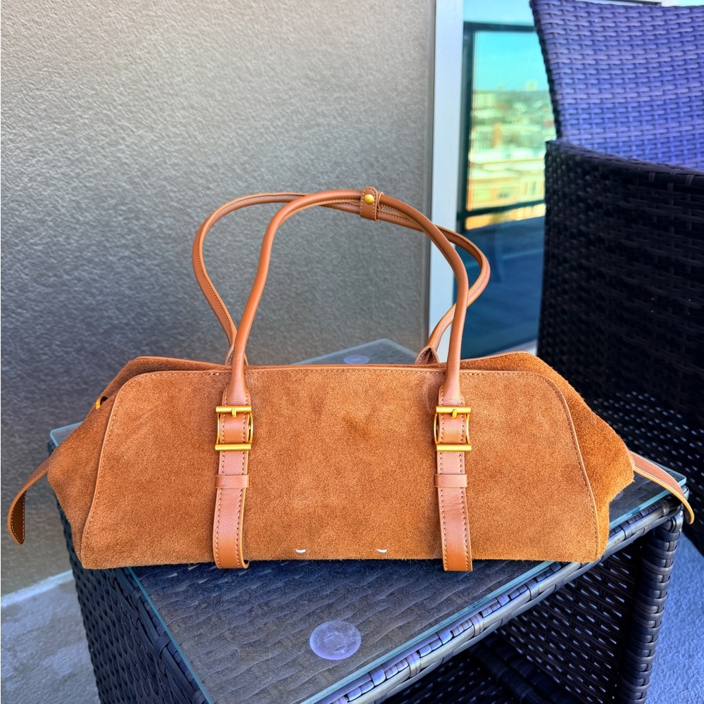 Chic Unlisted brown Suede Shoulder Bag